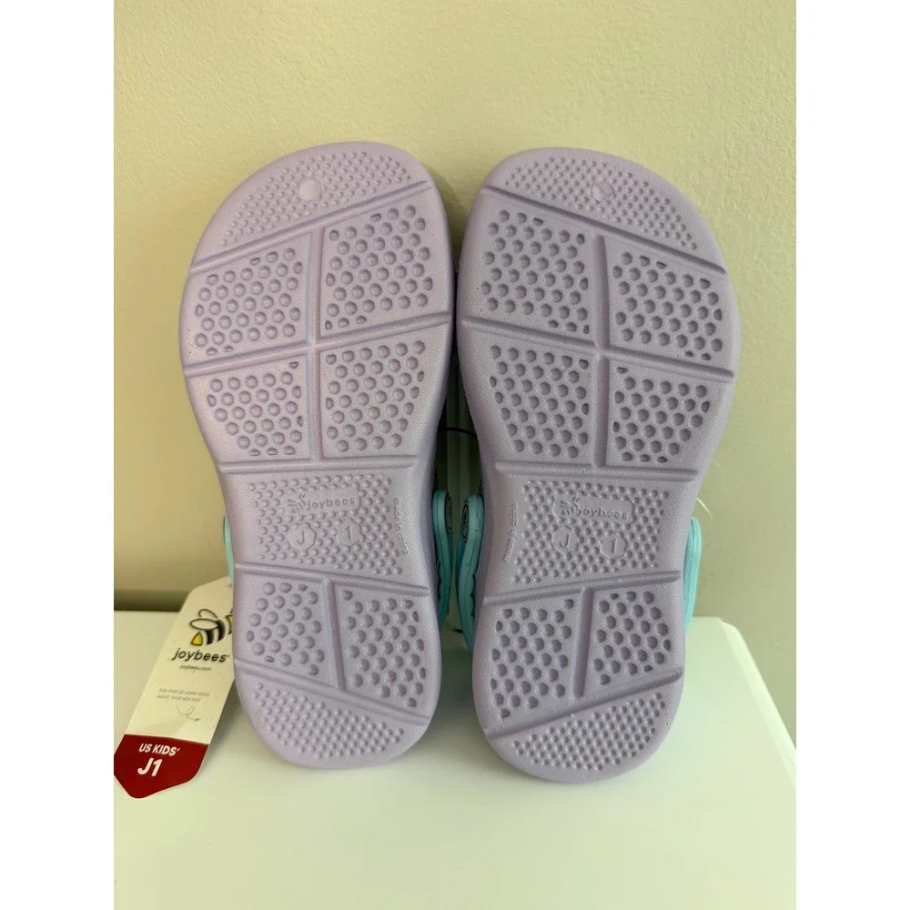 Joybees‎ Active Clog Kids J1 Lilac Sky Blue Slip On Water Shoes NWT